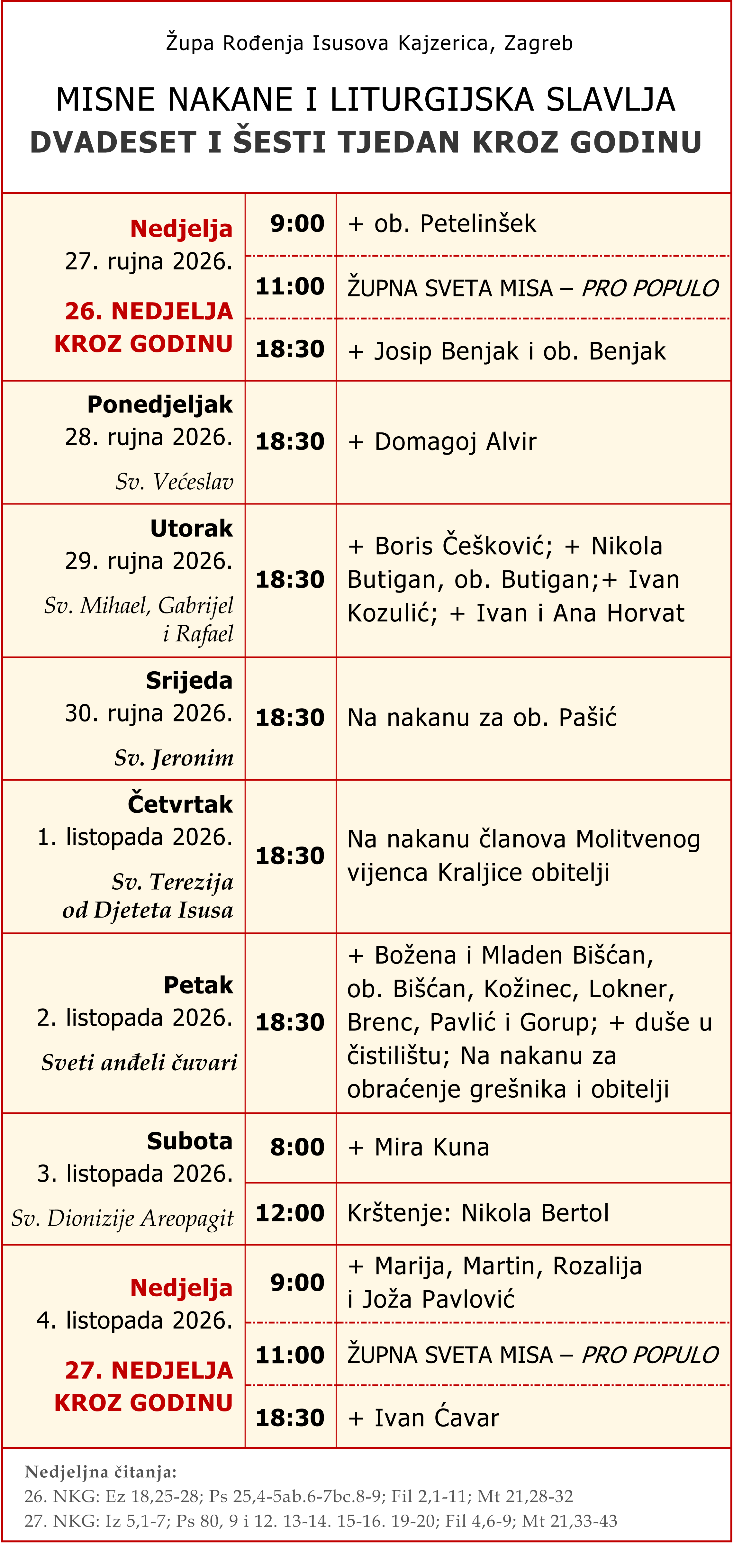 RasporedMisa 27.09.2026