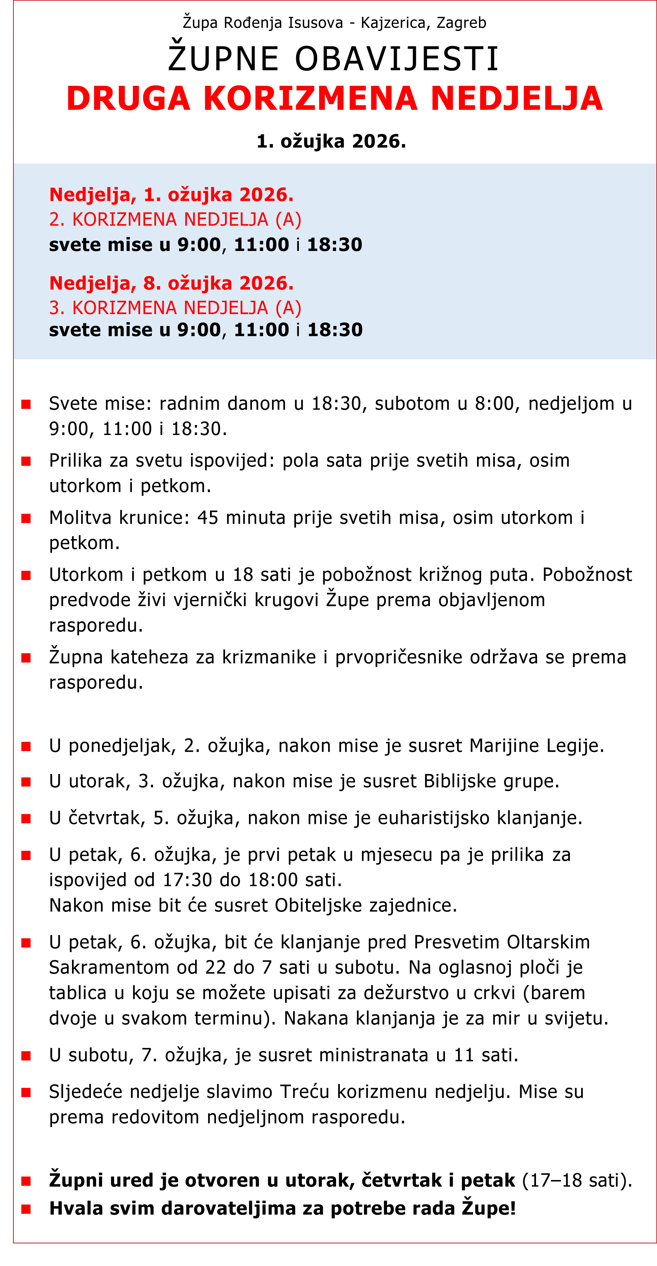 ŽupneObavijesti 01.03.2026