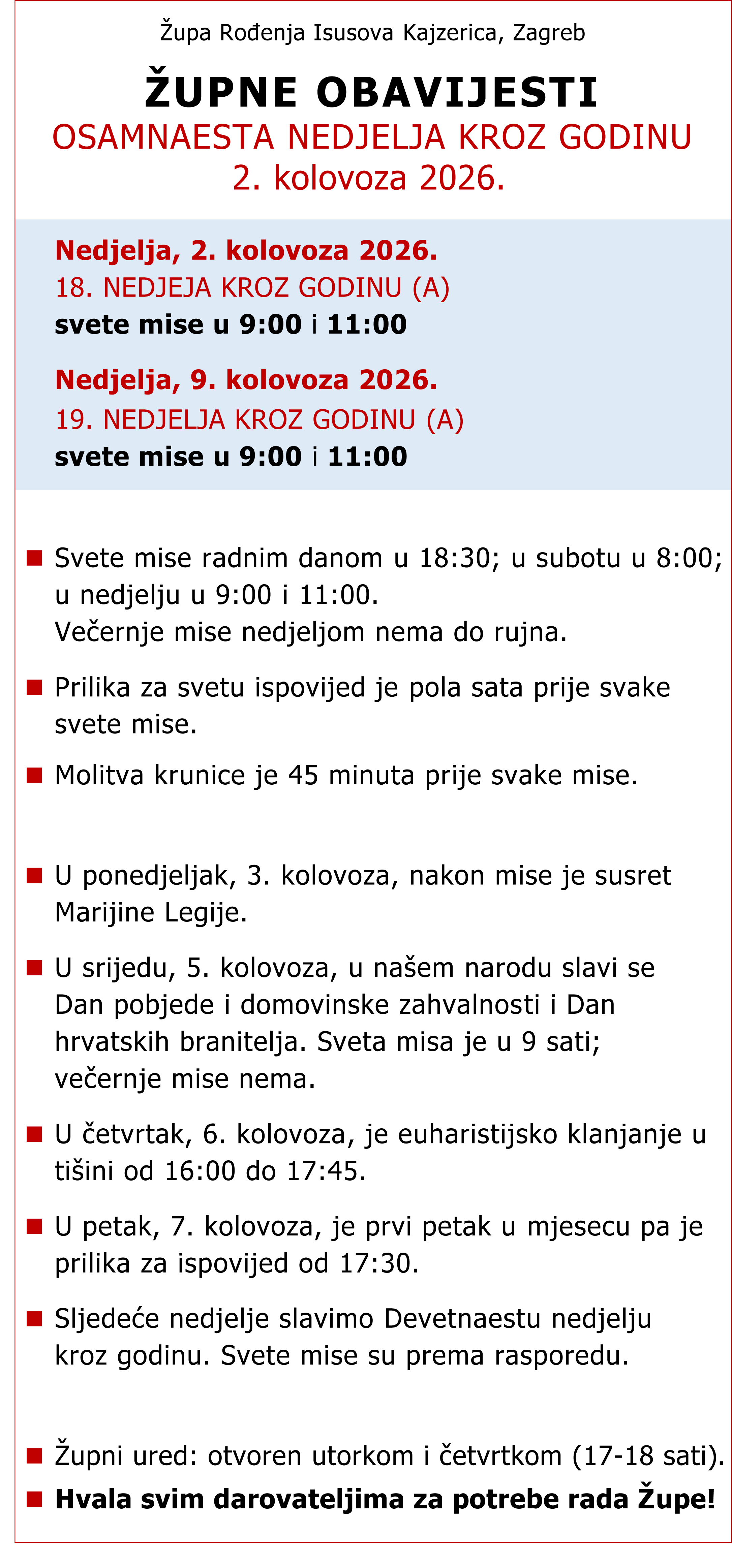 ŽupneObavijesti 02.08.2026