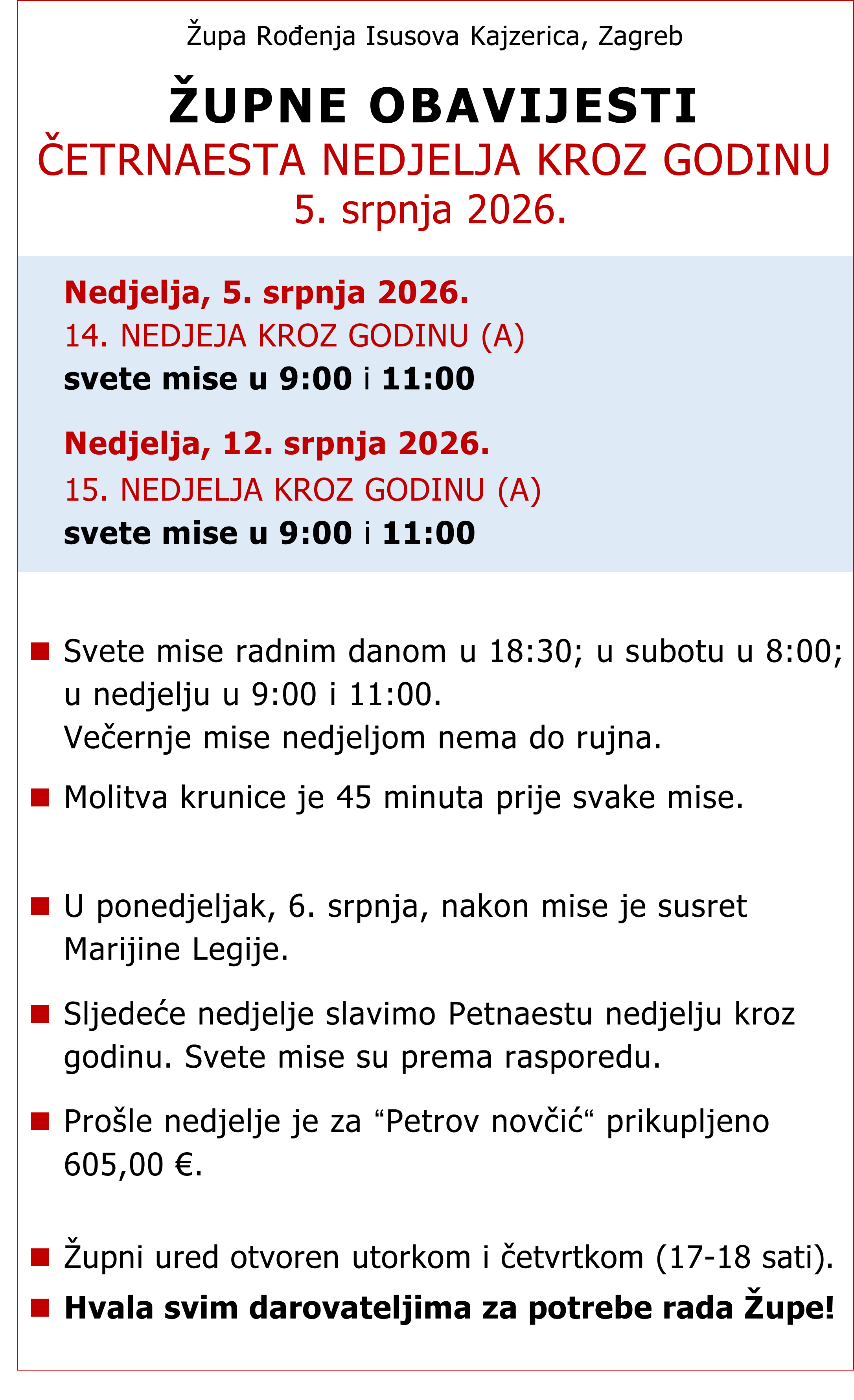 ŽupneObavijesti 05.07.2026