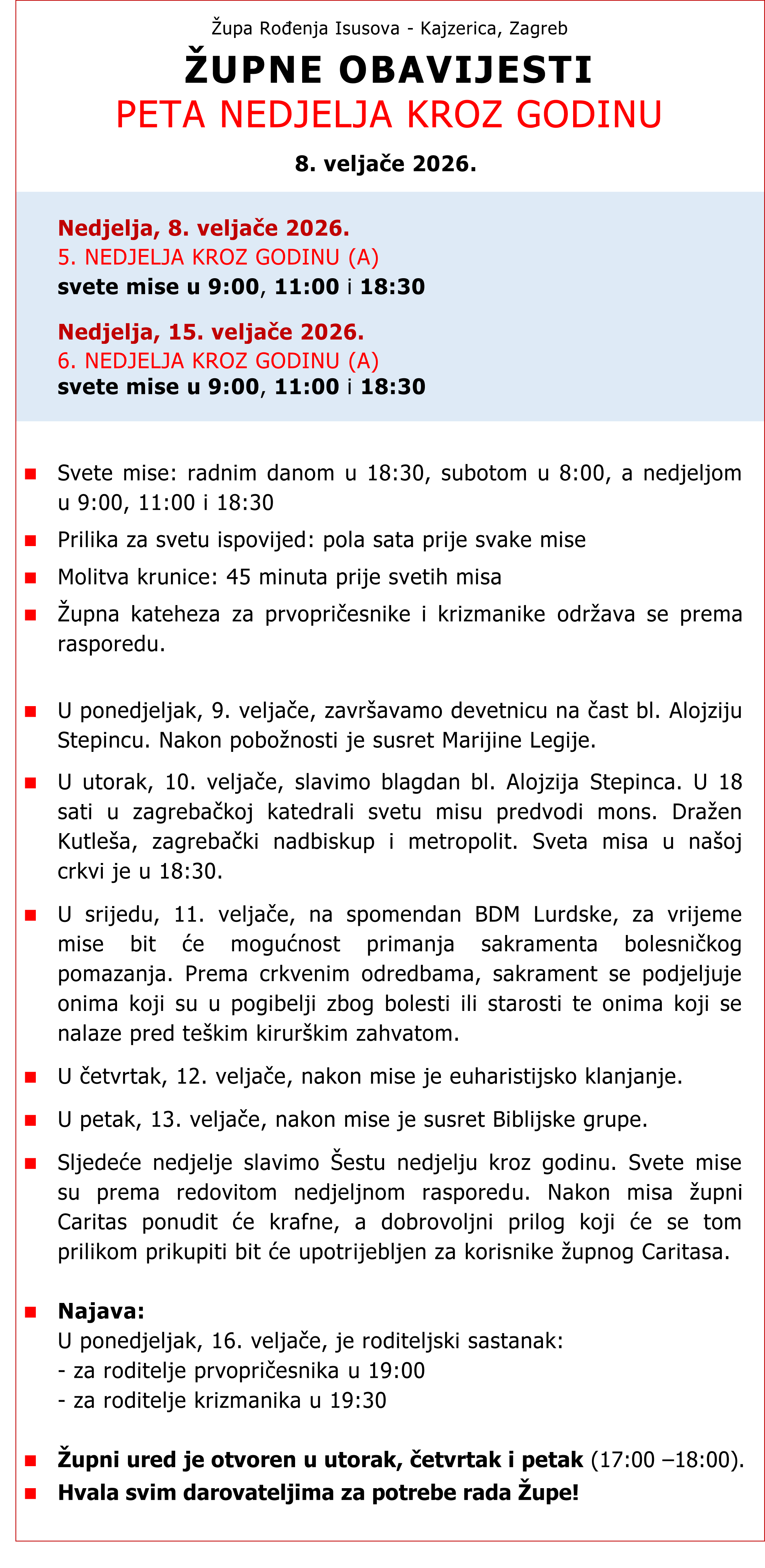 ŽupneObavijesti 08.02.2026