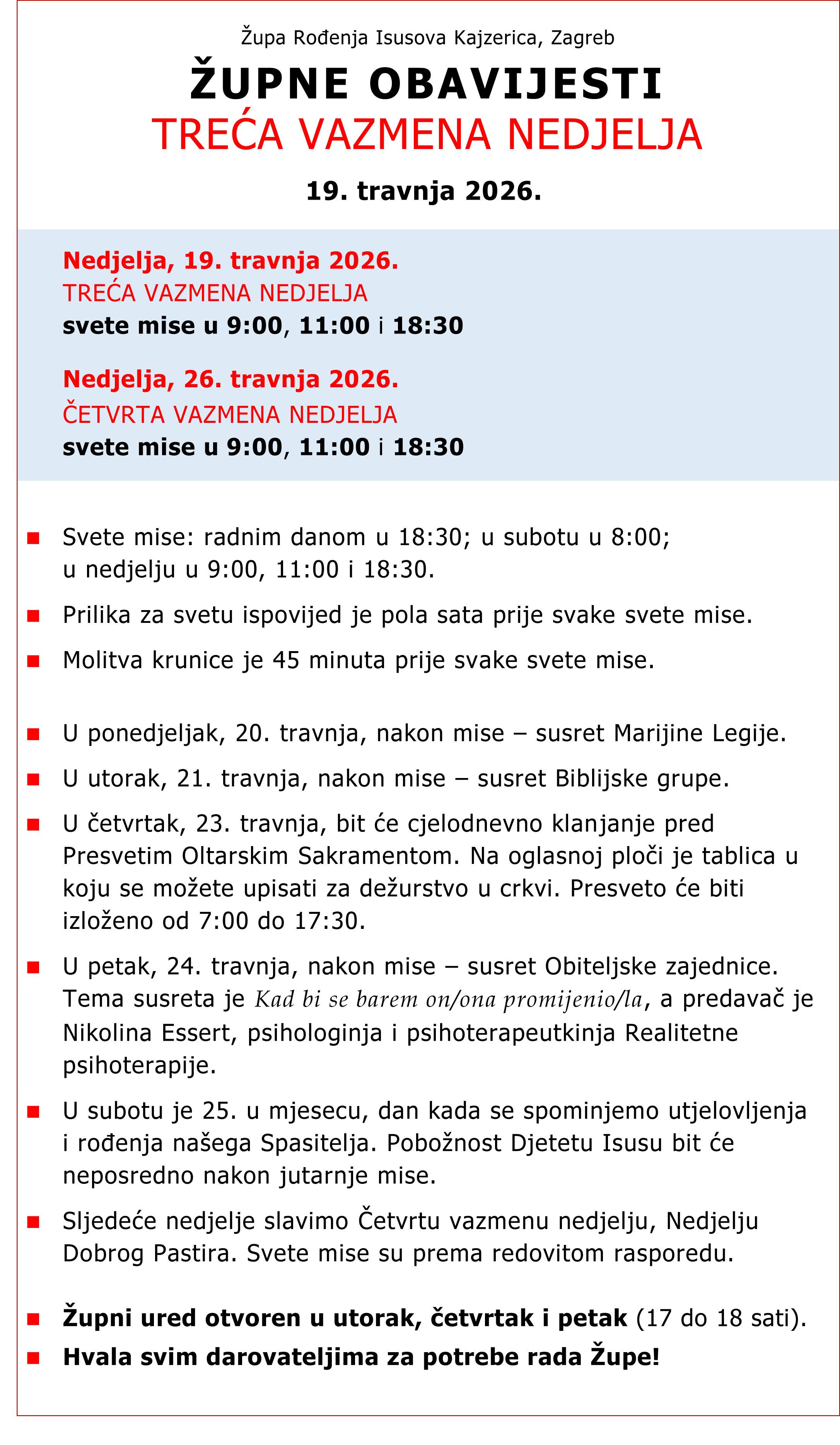 ŽupneObavijesti 19.04.2026