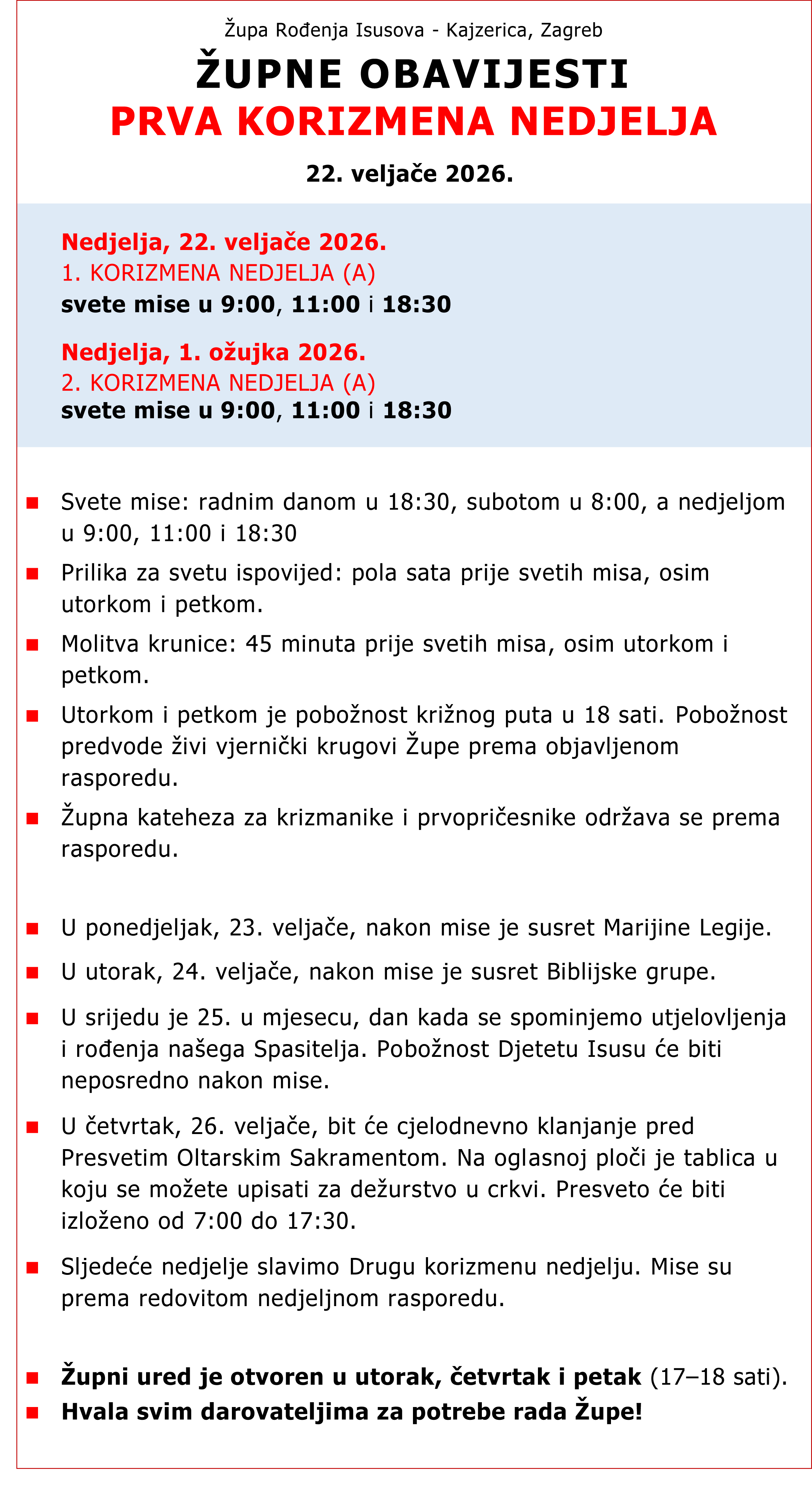 ŽupneObavijesti 22.02.2026