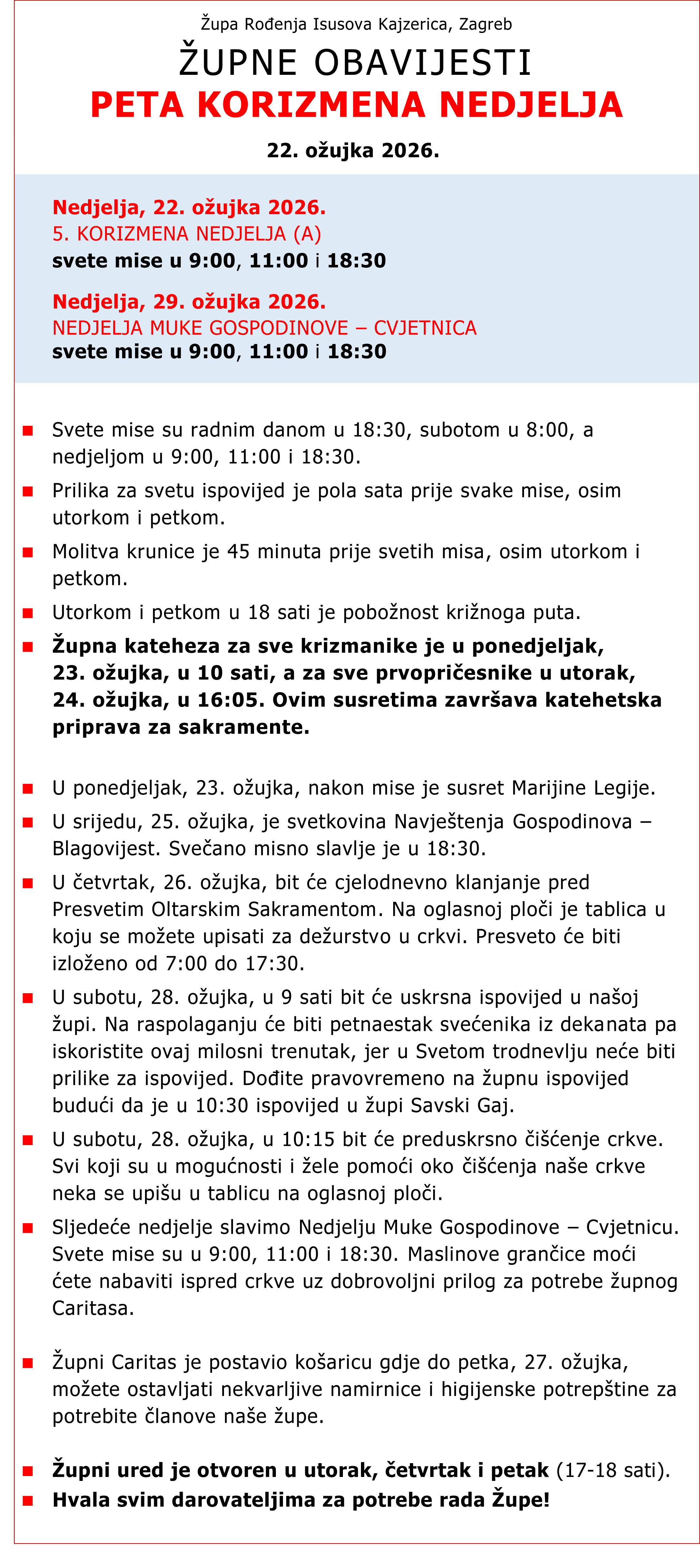 ŽupneObavijesti 22.03.2026
