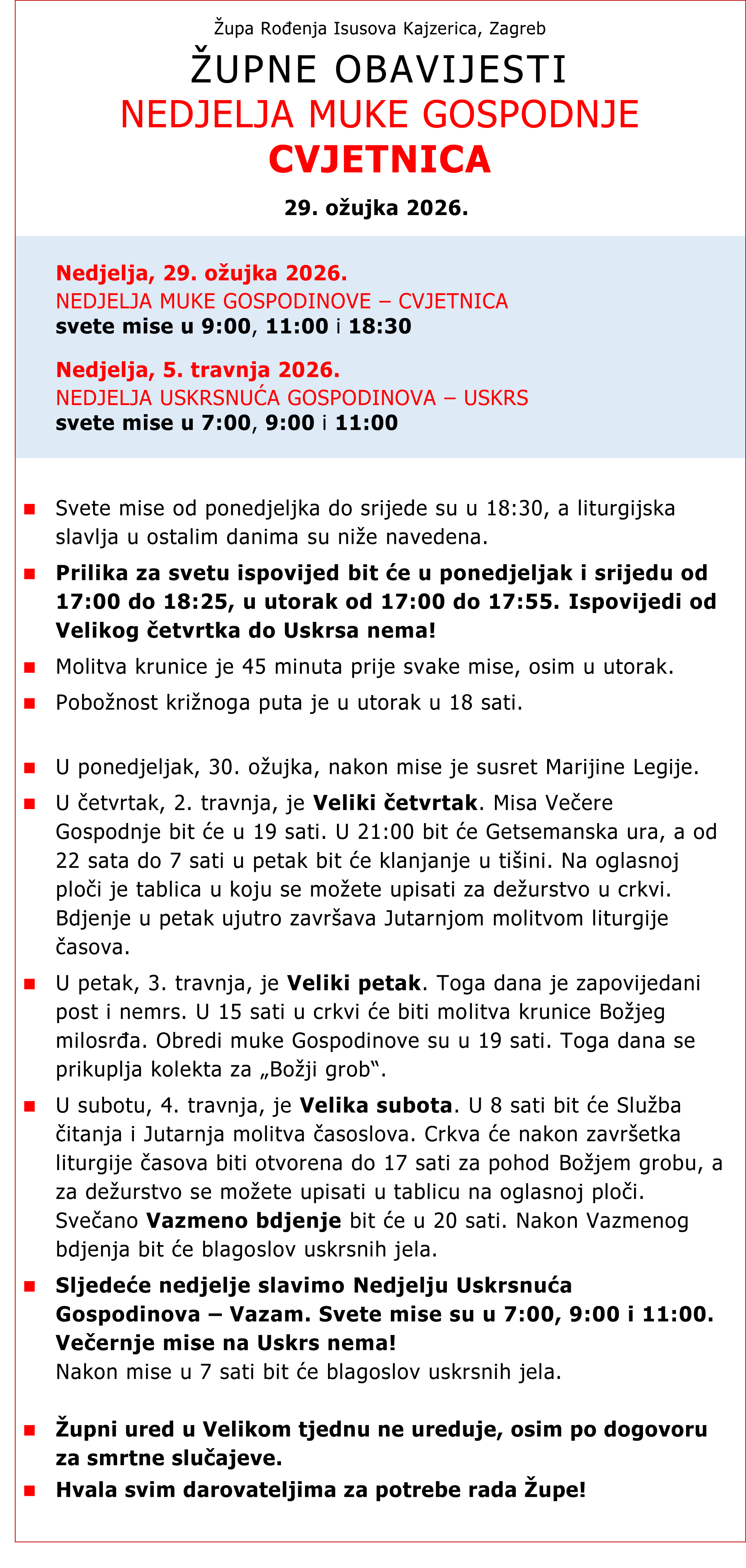 ŽupneObavijesti 29.03.2026